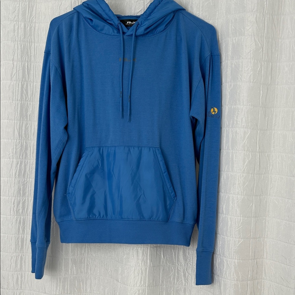 Ralph Lauren Blue Hoodie Women’s Size S. Lightweight, Mixed fabric Galloway Logo